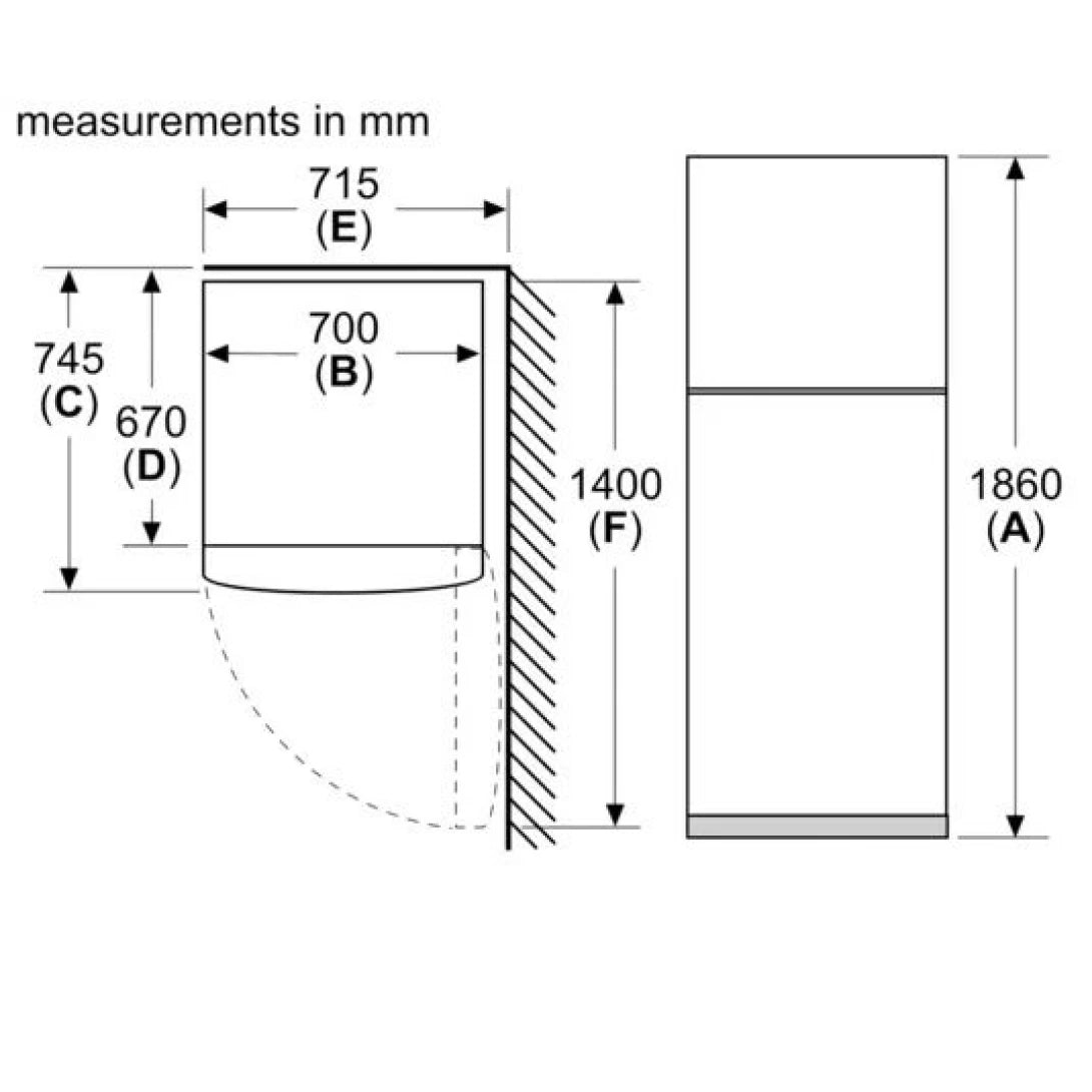 Tủ Lạnh Đơn Bosch HMH.KDN55NL20M 2 Cánh Ngăn Đá Trên Series 4 - Bếp Việt Pro