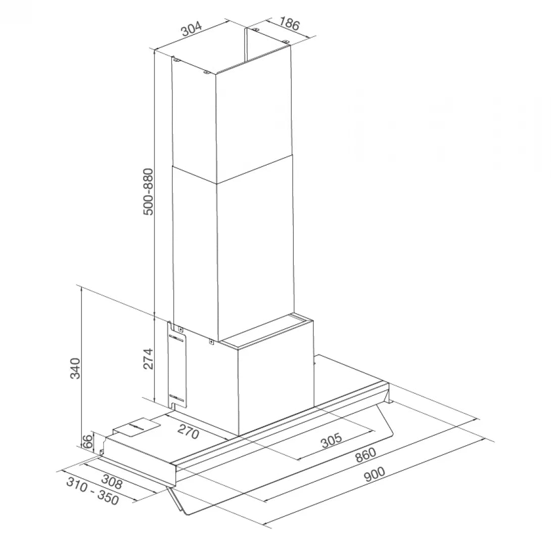 Máy Hút Mùi Malloca MH 900SP Space Khử Mùi Âm Tủ Màu Đen