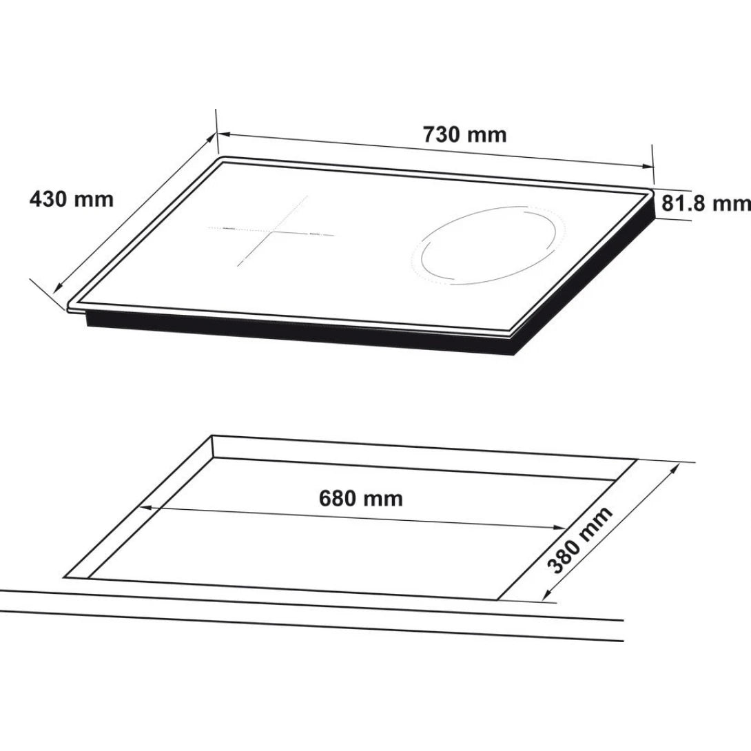 Bếp Từ Hafele HC-H7321B 536.61.856 2 Vùng Nấu