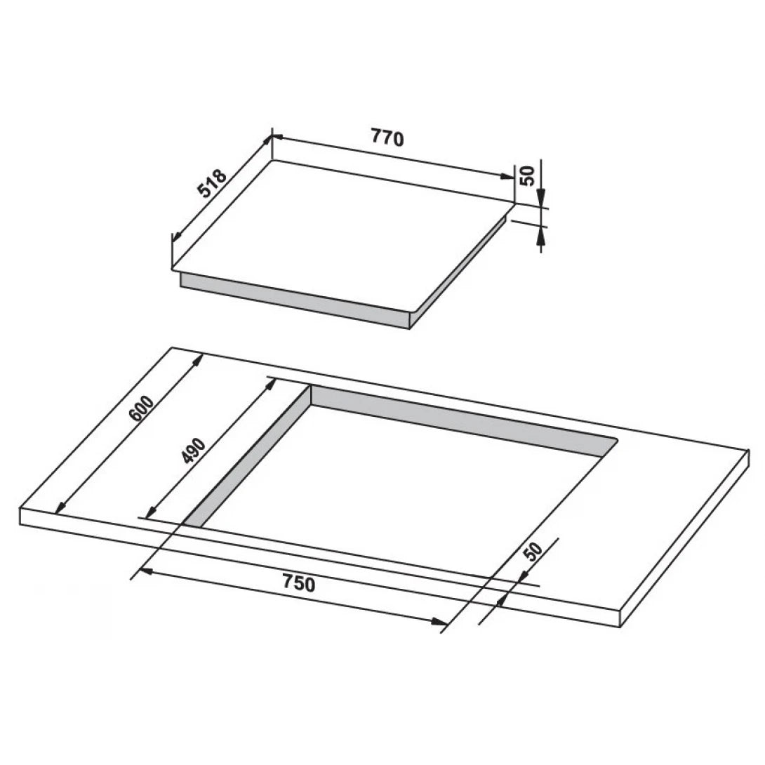 Bếp Điện Từ Hafele HC-IS773EA 535.02.242 3 Vùng Nấu