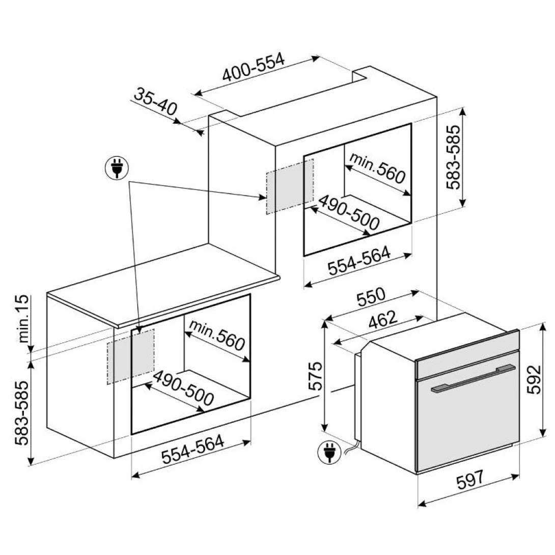 Lò Nướng Hafele SO6102TS 536.64.982 Lắp Âm 78L