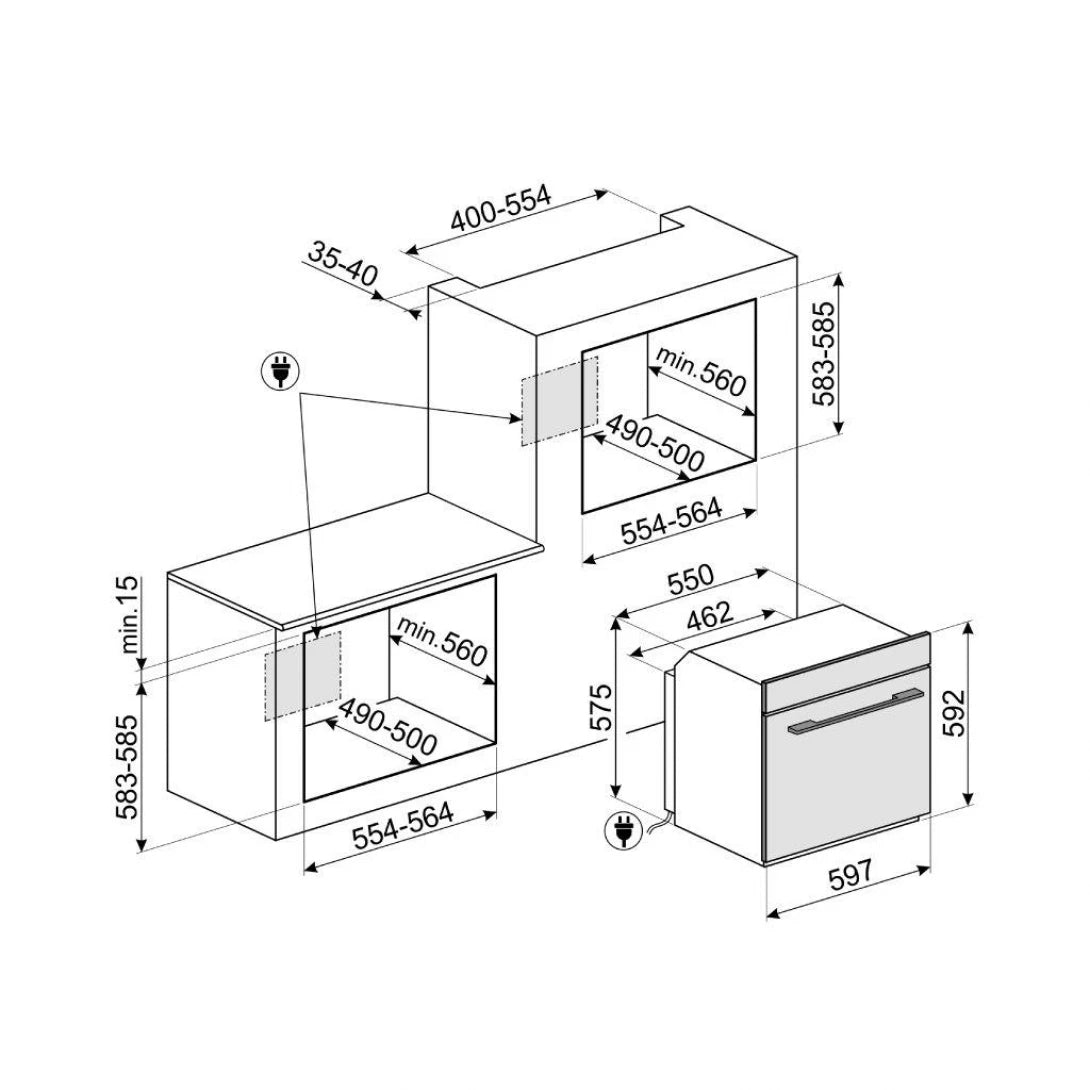 Lò Nướng Hafele SOP6104TPN - Đen 536.64.991 Lắp Âm 79 Lít