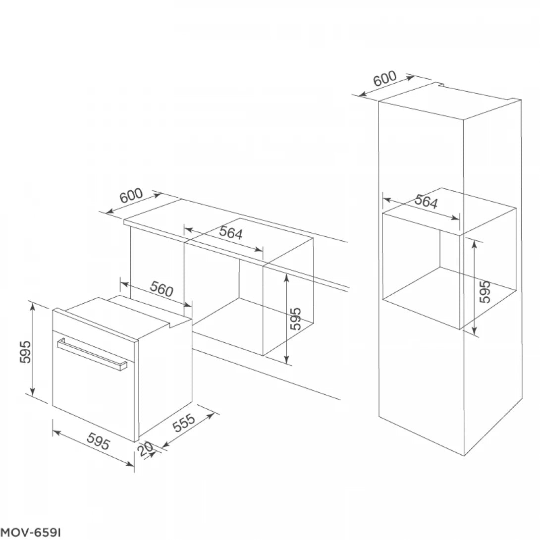 Lò Nướng Điện Malloca MOV-659I Âm Tủ