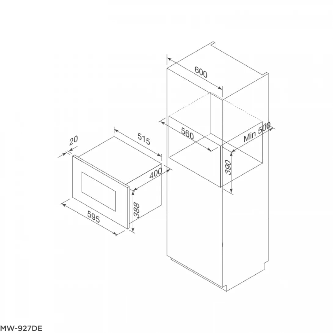 Lò Vi Sóng Malloca MW-927DE Âm Tủ