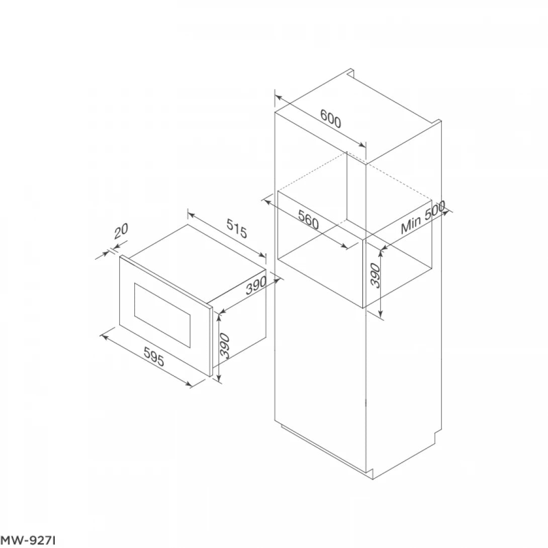 Lò Vi Sóng Malloca MW-927I Âm Tủ