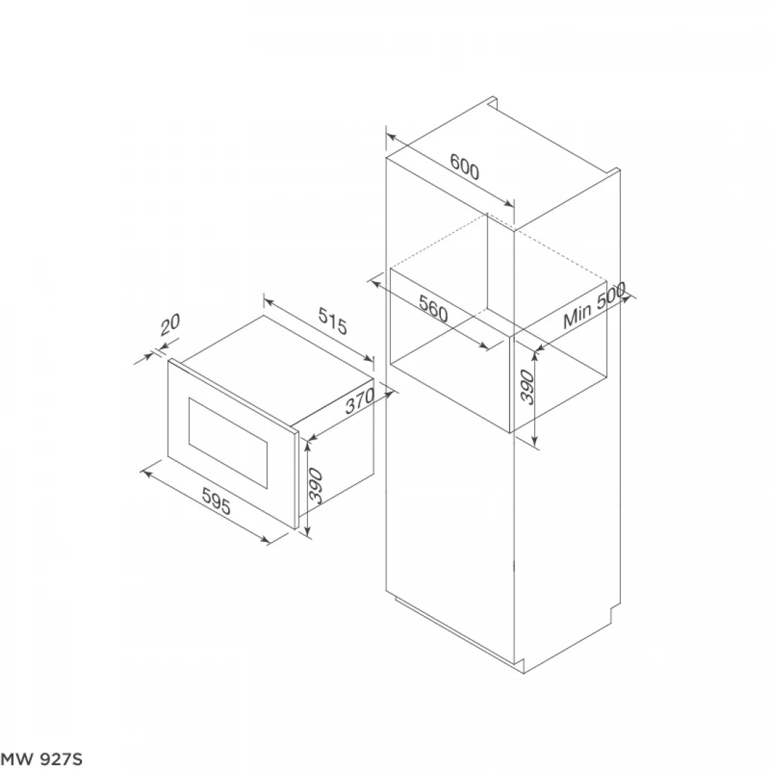 Lò Vi Sóng Malloca MW 927S Âm Tủ