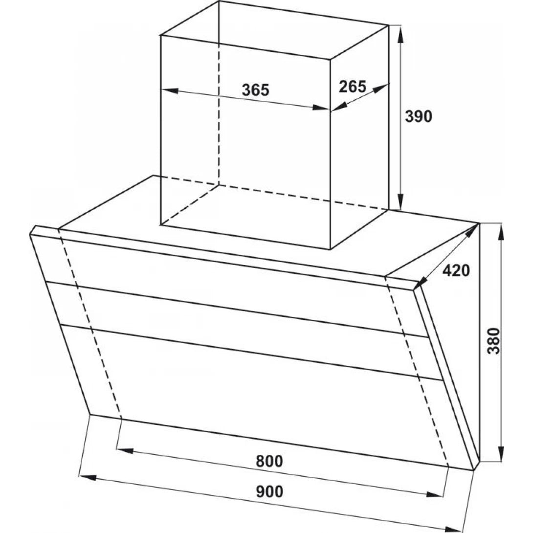 Máy Hút Mùi Hafele HC-H901WB 533.83.655 Gắn Tường Màu Đen