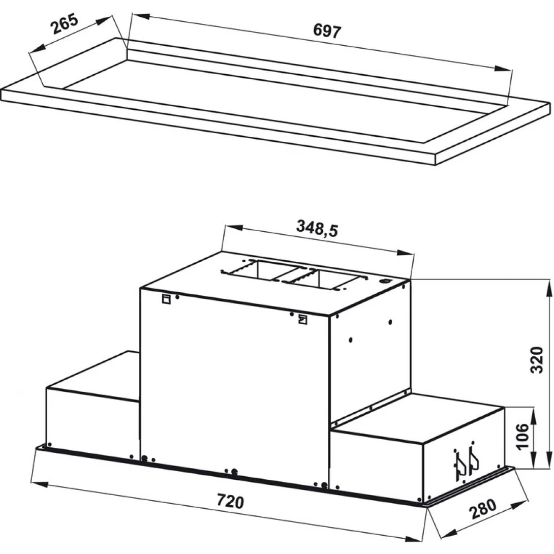 Máy Hút Khói Khử Mùi Hafele HH-BI72A 533.80.027 Âm Tủ