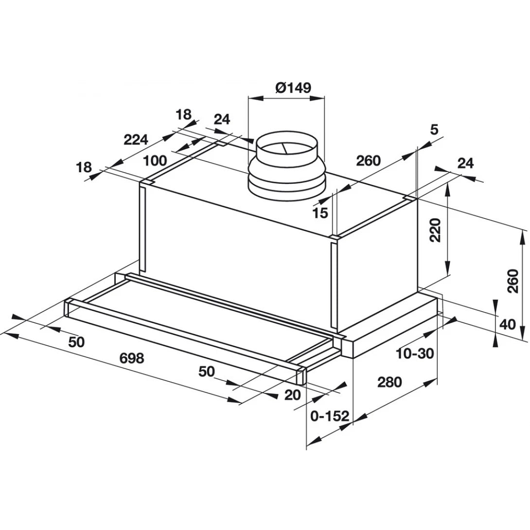 Máy Hút Khói Khử Mùi Hafele HH-SG70A 533.89.021 Âm Tủ