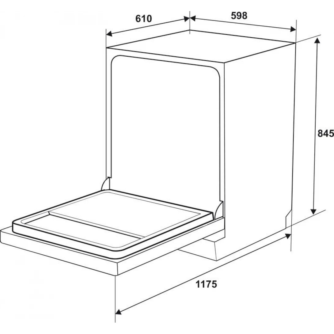 Máy Rửa Chén Hafele HDW-F602EB 538.21.360 Độc Lập Màu Đen