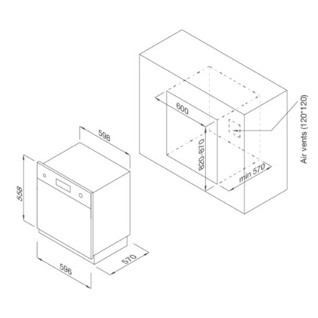 Máy Rửa Chén Malloca MDW14-S08SI Bán Âm Tủ