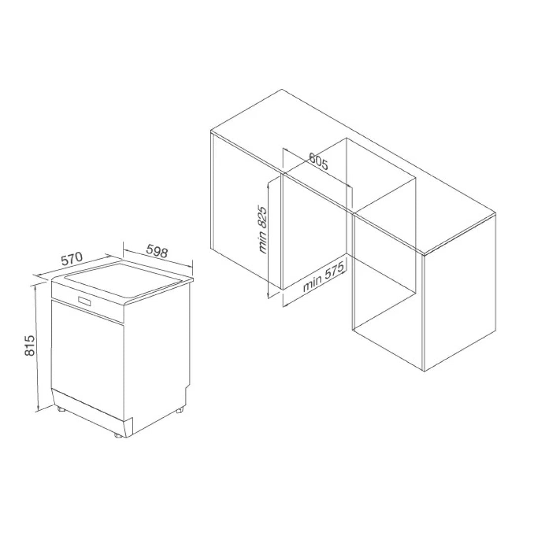 Máy Rửa Chén Malloca WQP12-J7309E E5 Âm Tủ