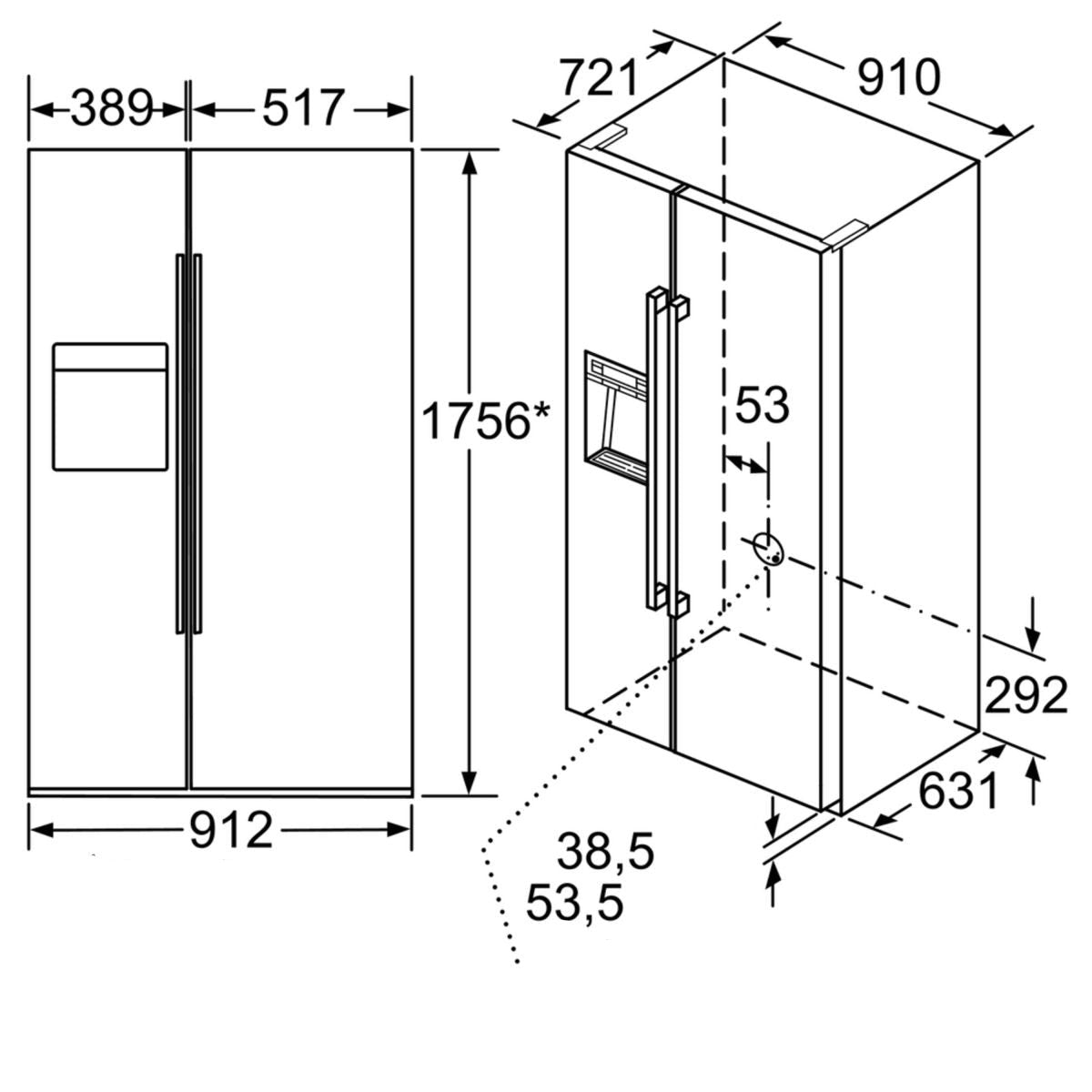 Tủ Lạnh Bosch HMH.KAD92HI31 2 Cánh Side By Side - Bếp Việt Pro