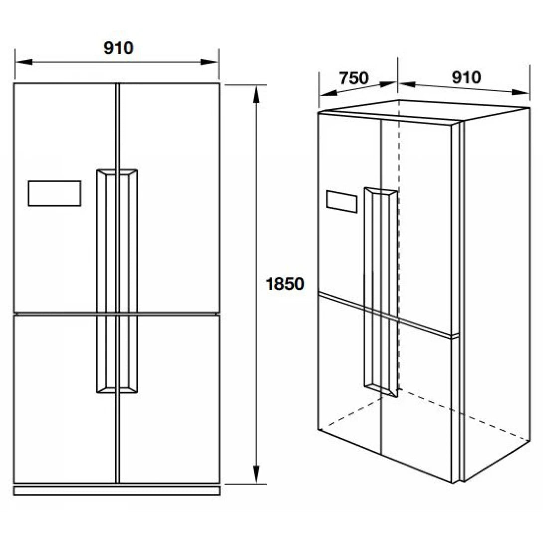 Tủ Lạnh Hafele HF-SBSIB 539.16.230 Side By Side