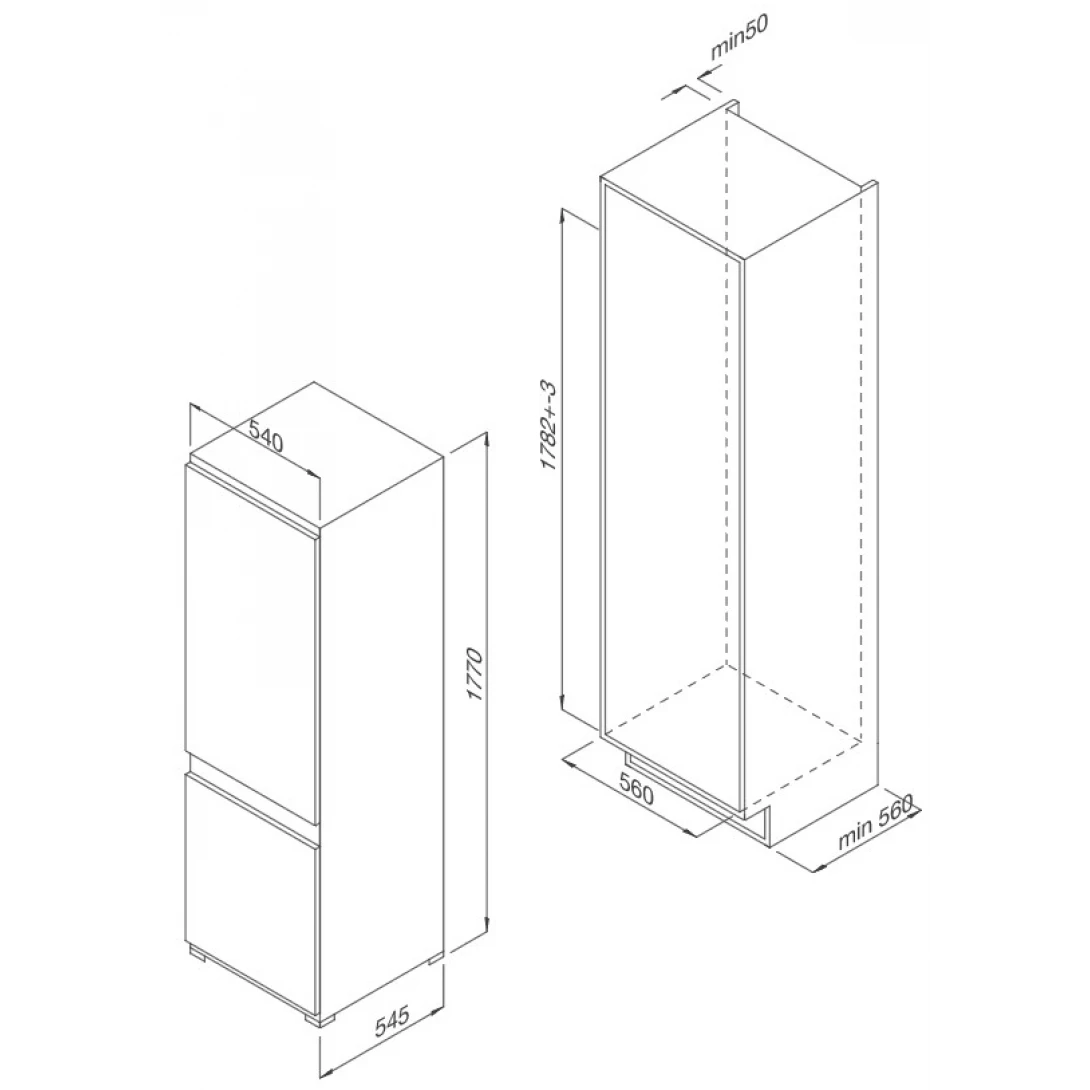 Tủ Lạnh Malloca MF-246EBI Âm Tủ 246L