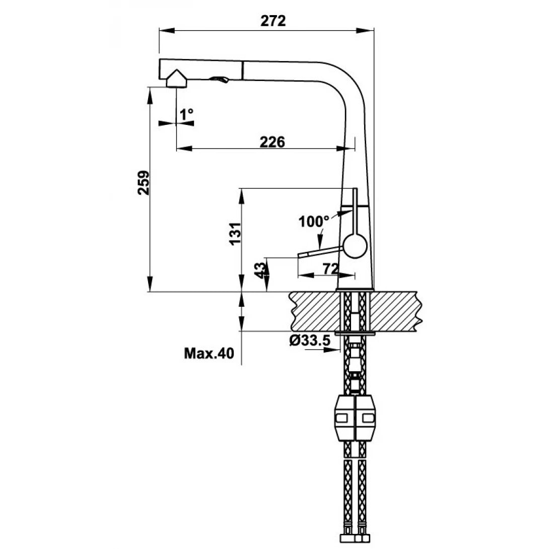 Vòi Bếp Hafele HT20-CH1P295 570.82.200 Nóng Lạnh Rút Dây