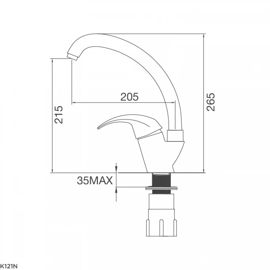 Vòi Bếp Inox Malloca K121N Nóng Lạnh