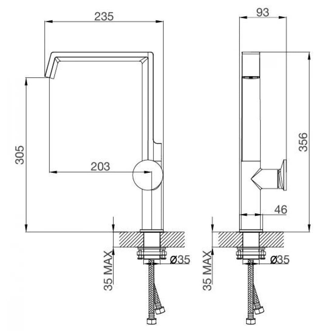 Vòi Rửa Chén Bát Malloca K342BM Nóng Lạnh