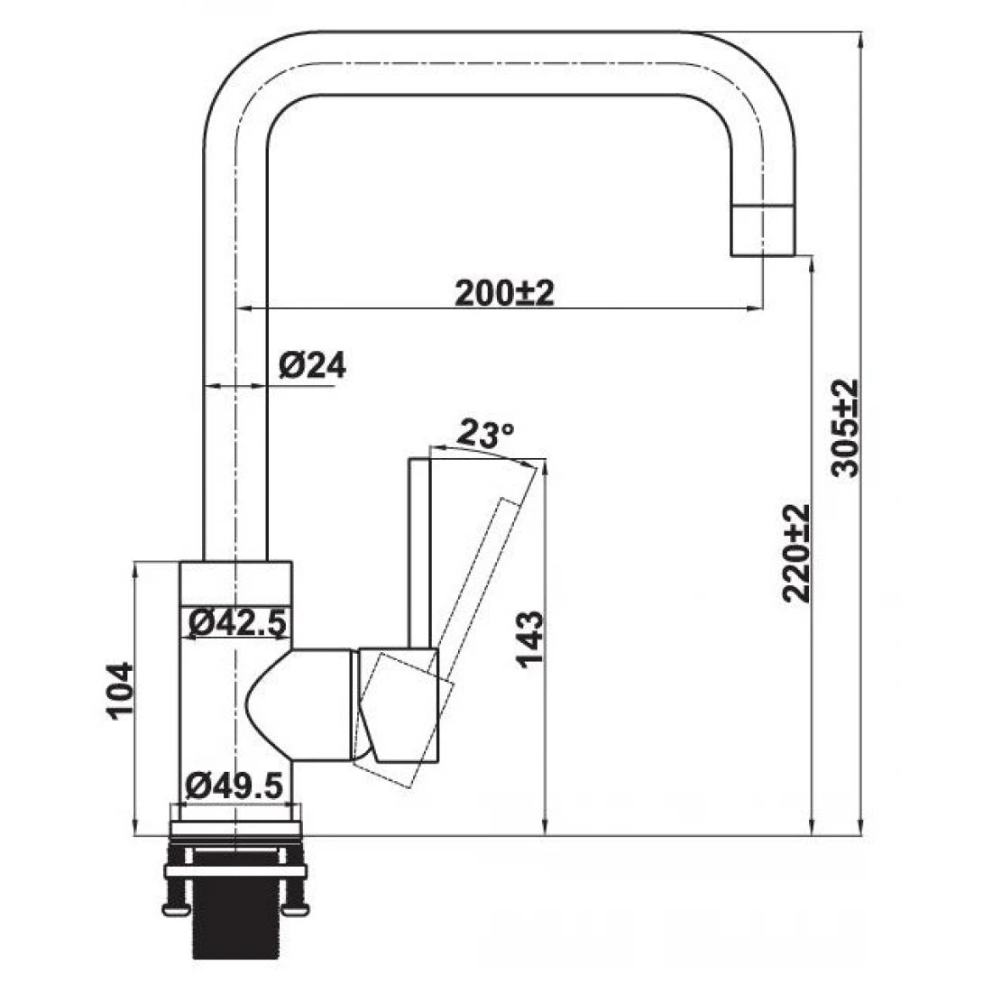 Vòi Bếp Hafele HT21-CH1F220U 577.55.250 Nóng Lạnh