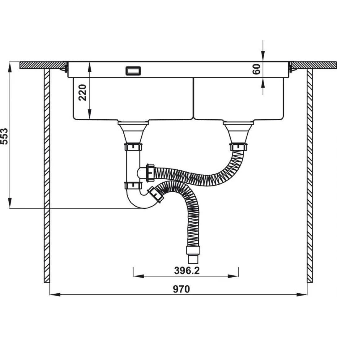 Chậu Bếp Hafele HS21-SSN2S90 567.94.039 Hai Hộc Inox 304 Và Phụ Kiện 870x480 mm